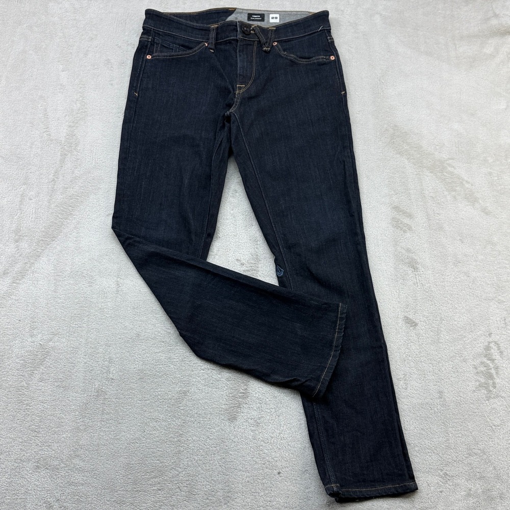 Volcom Vorta Slim Straight Jeans Mens 29x30 Dark Indigo Stretch Denim Skater